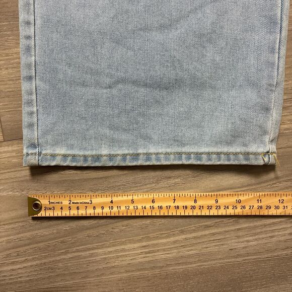 New With Tags PrettyLittleThing Shape Blue Baggy Cargo Wide Leg Jeans Size 12 - Picture 3 of 8